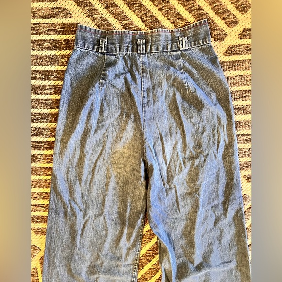Vintage 1970s 70s Wide Leg Bell Bottom Denim Jeans Small Pics for Measurements - Picture 7 of 12